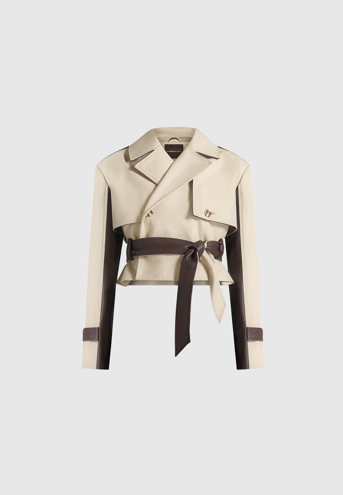 Lelia - Cropped Gabardine Trench Coat With Belt