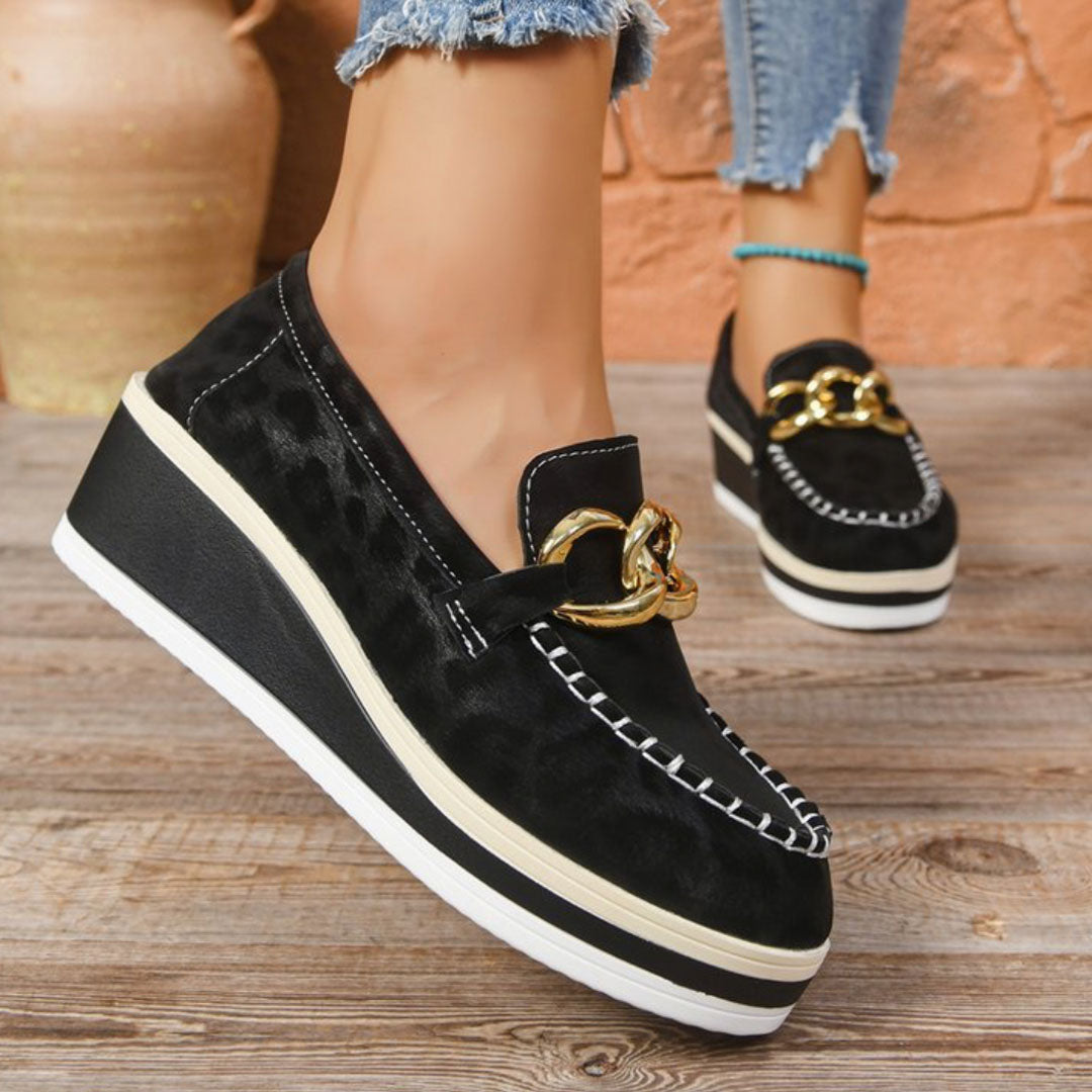 RELIA LEOPARD CHAIN COMFORT PLATFORM LOAFER