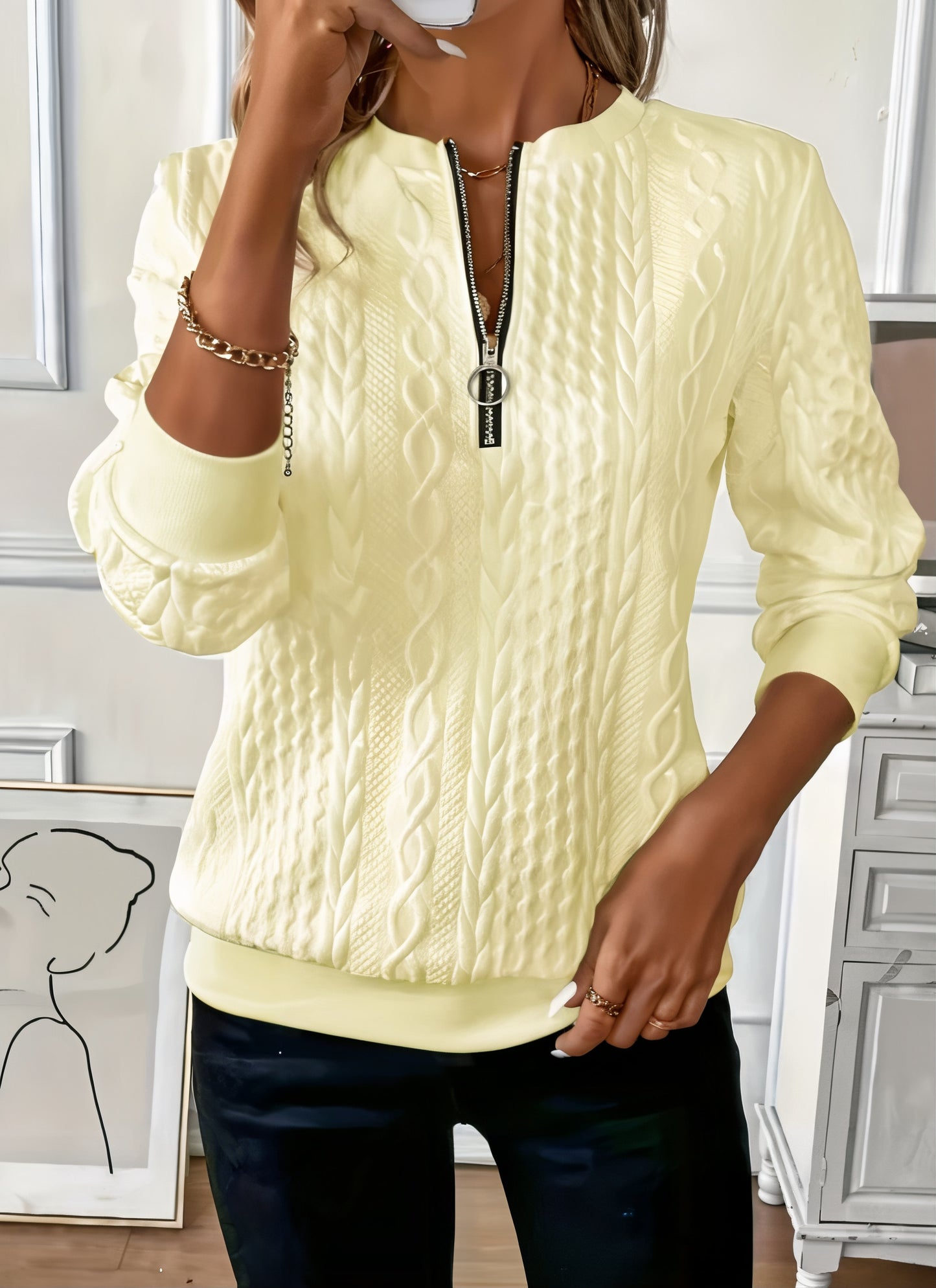 Amy Sweater with Zipper