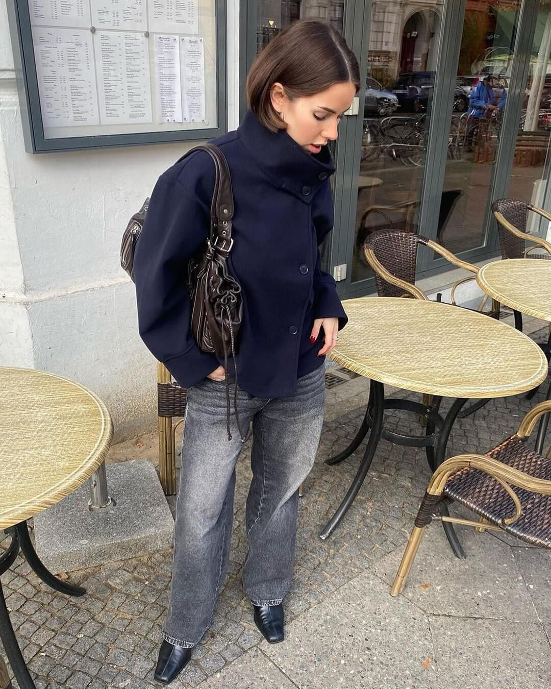 Rosalia Elegant Jacket with Stand Collar