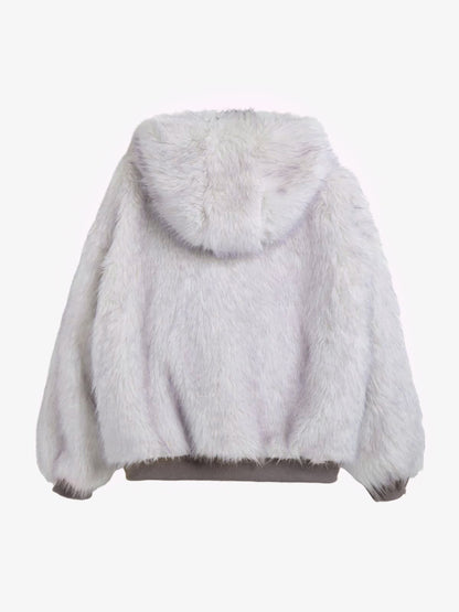 Oversized Reversible Fur Hooded Jacket