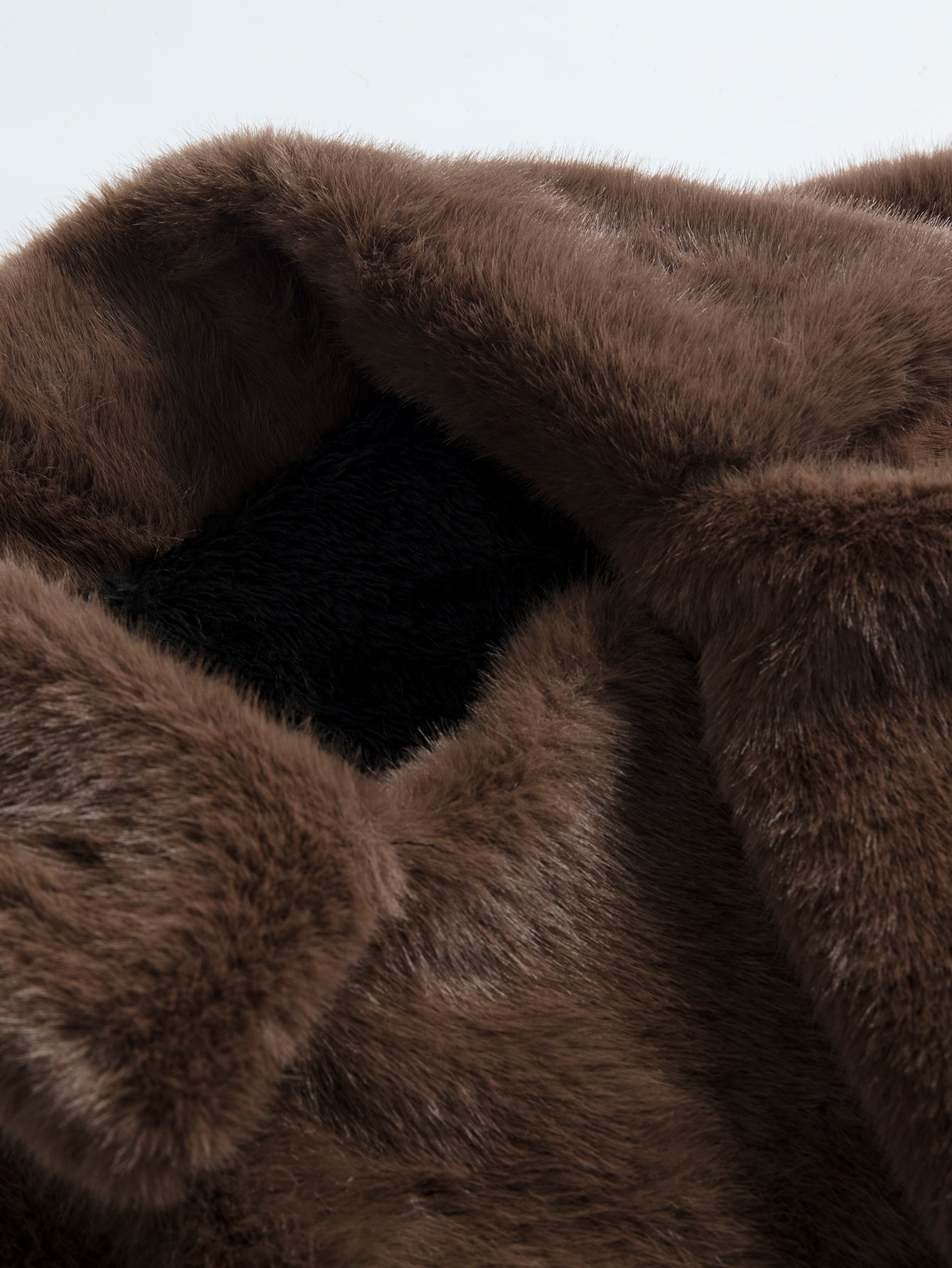 Faux Fur Notch Lapel Coat