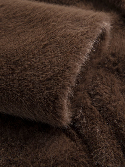 Faux Fur Notch Lapel Coat