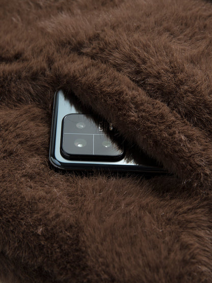 Faux Fur Notch Lapel Coat