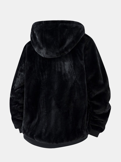 Animal Print Faux Fur Hooded Jacket