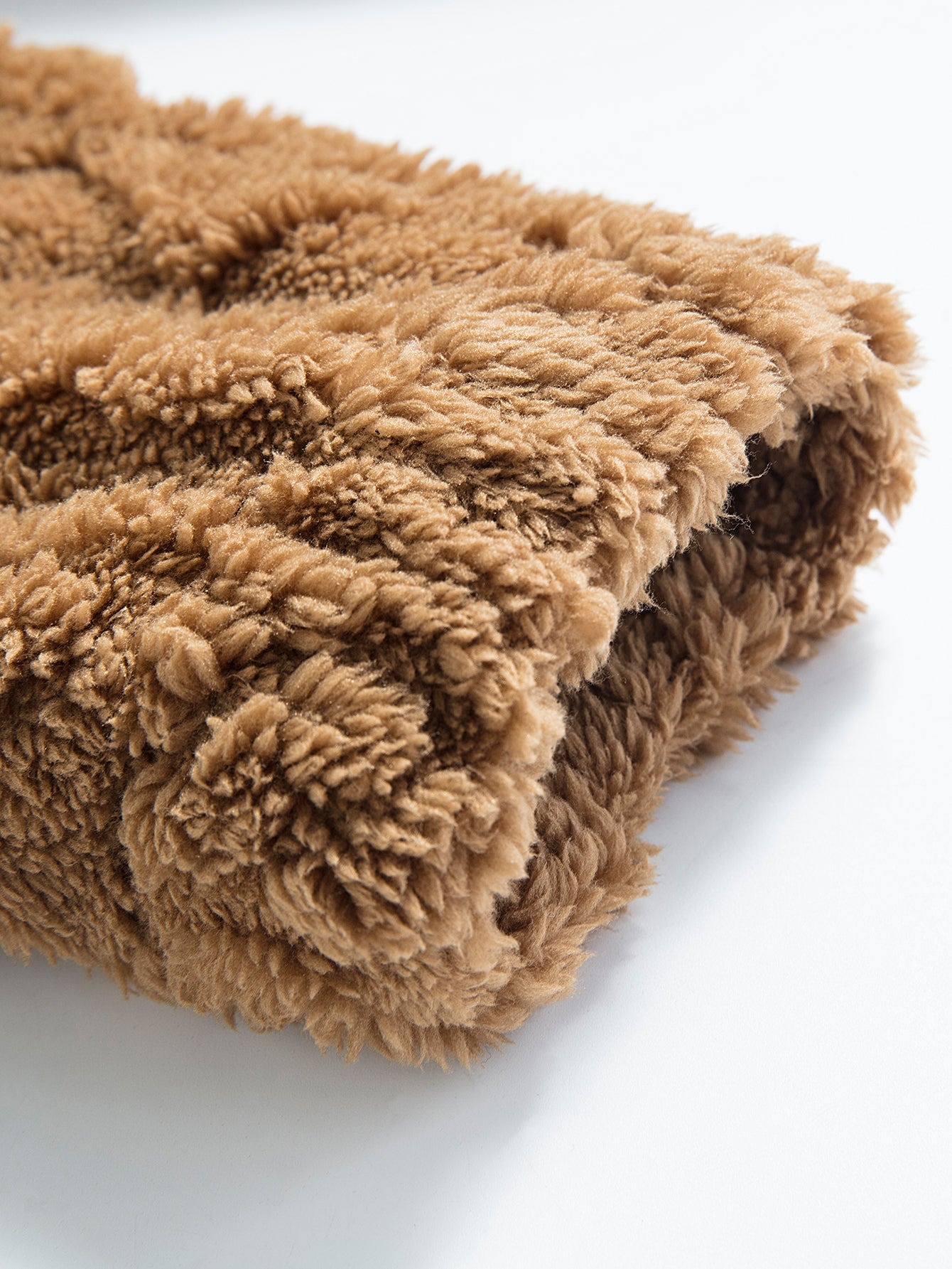 Geometric Jacquard Teddy Hoodie