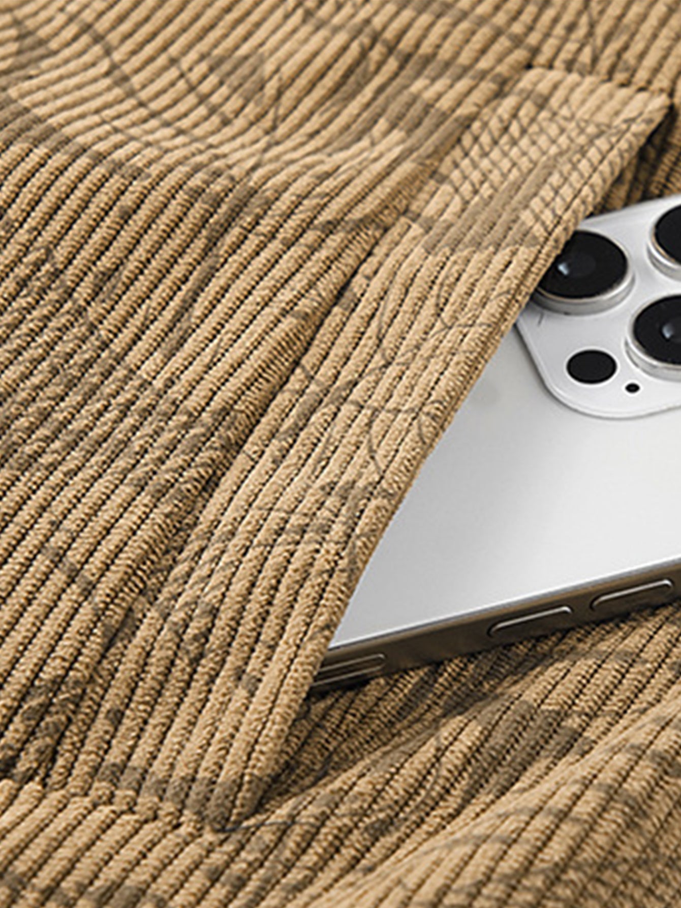 Leaf Print Corduroy Jacket