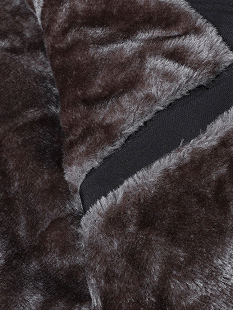 Faux Fur Lined Quilted Stand Collar Jacket