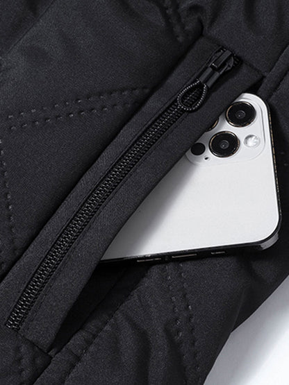 Faux Fur Lined Quilted Stand Collar Jacket