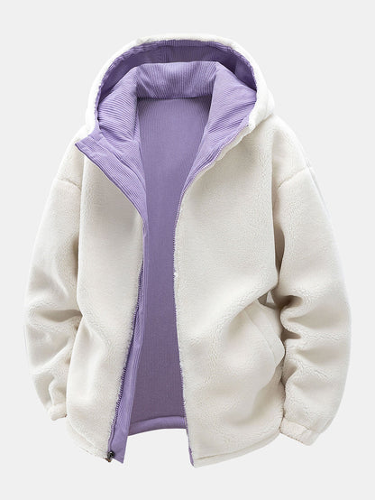 Teddy Corduroy Reversible Hooded Jacket