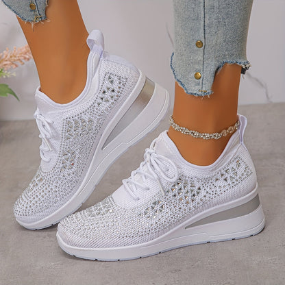Casual Fashion Breathable Rhinestone-Embellished Orthopaedic Sneakers