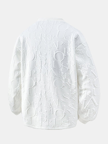 Letter Jacquard V Neck T-Shirt