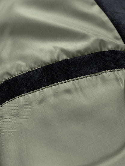 Checkerboard Print Faux Suede Pocket Jacket