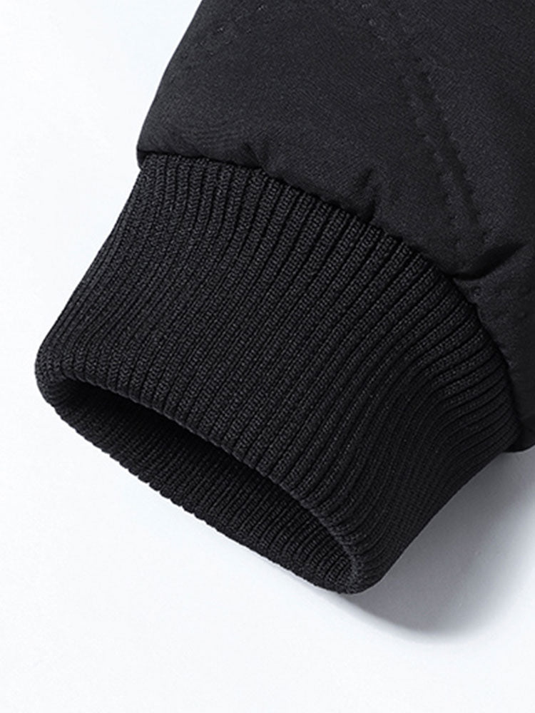 Faux Fur Lined Quilted Stand Collar Jacket