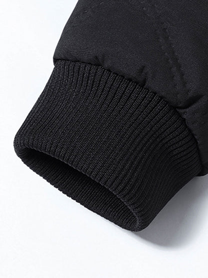 Faux Fur Lined Quilted Stand Collar Jacket