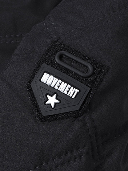 Faux Fur Lined Quilted Stand Collar Jacket