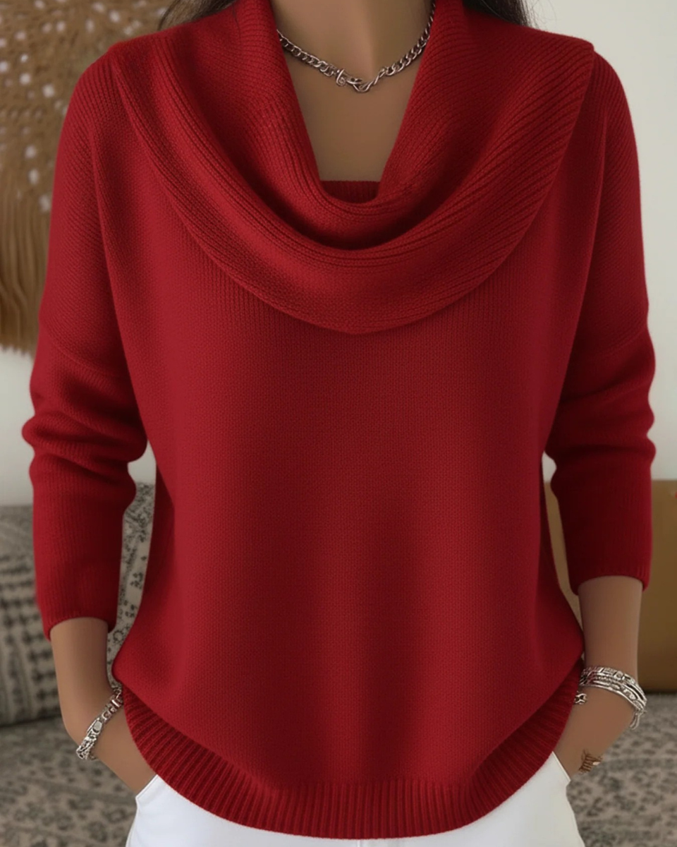 Eloxa Cozy Ruffle Collar Sweater