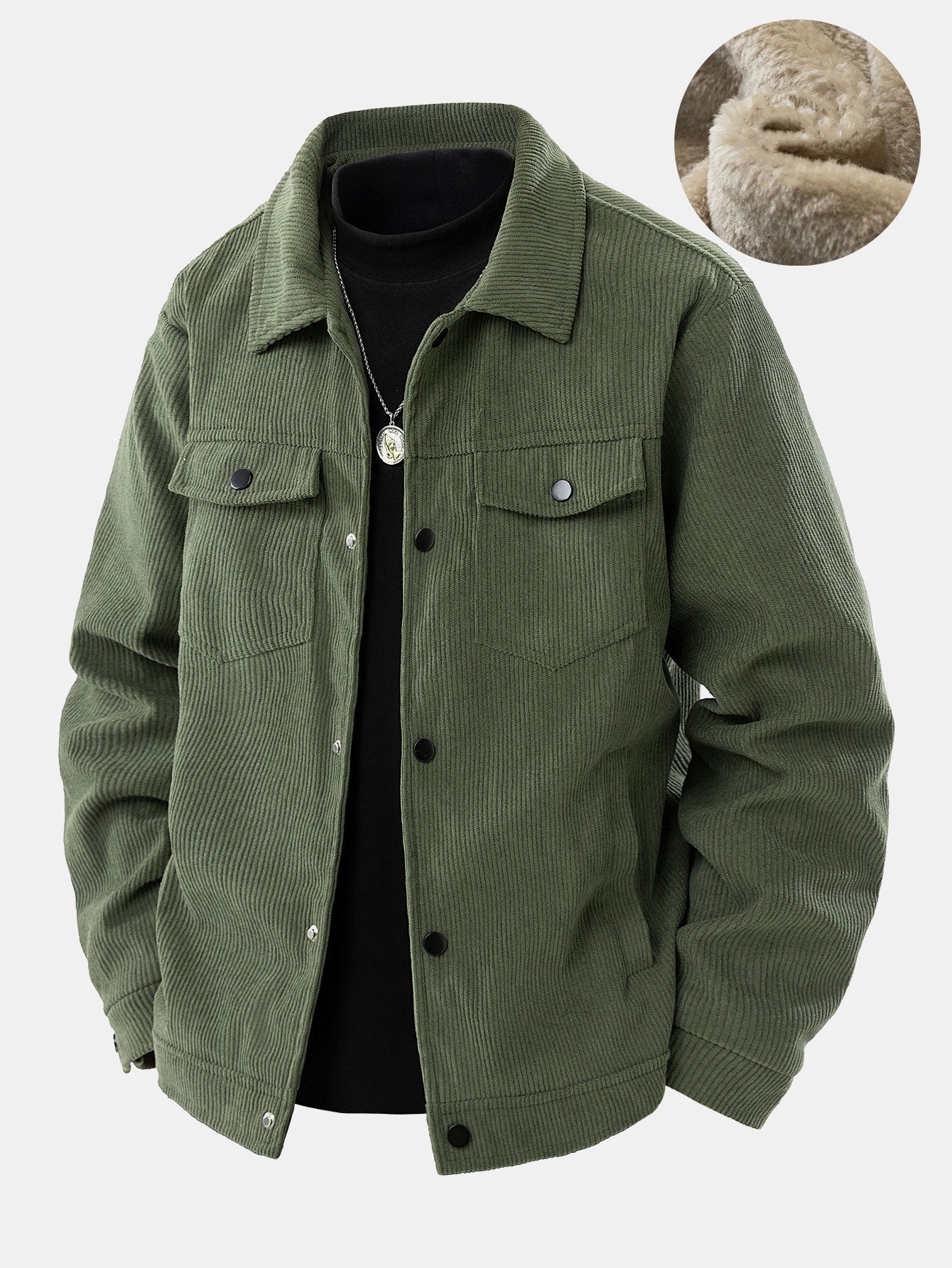 Teddy Lined Pocket Corduroy Jacket