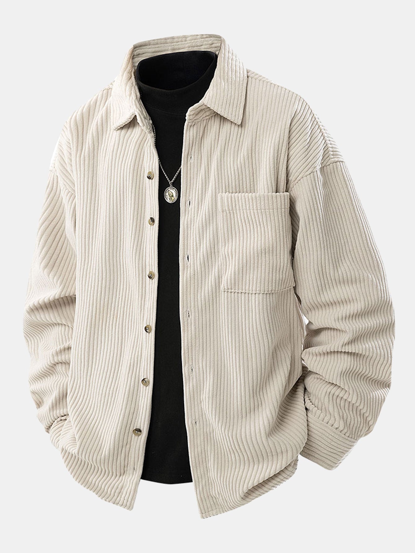 Relax Fit Button Up Corduroy Shirt