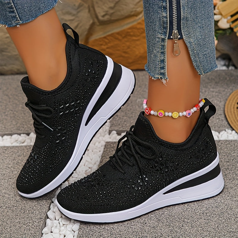 Casual Fashion Breathable Rhinestone-Embellished Orthopaedic Sneakers