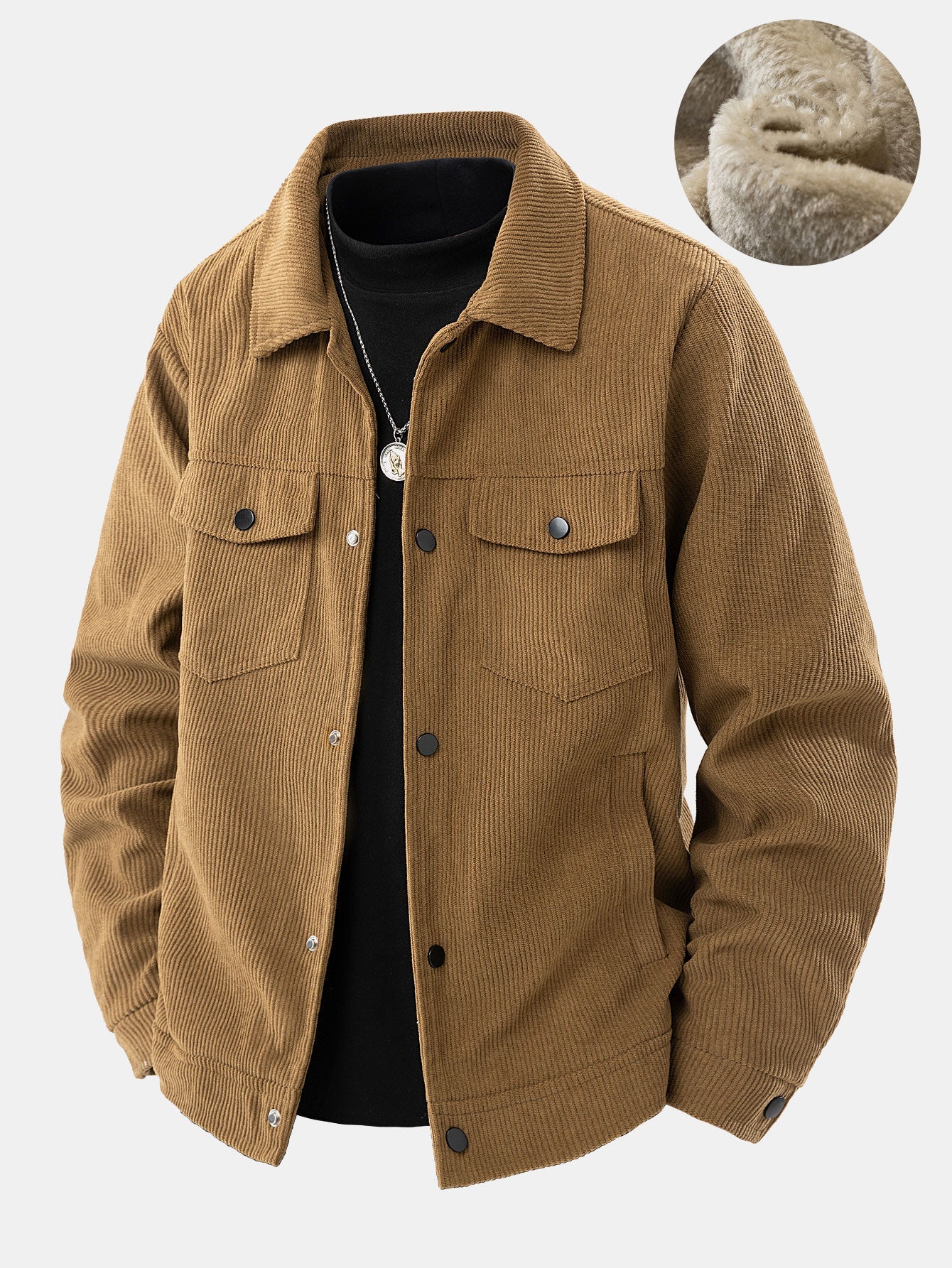 Teddy Lined Pocket Corduroy Jacket