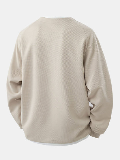 Raglan Sleeve 2 In 1 Waffle T-Shirt