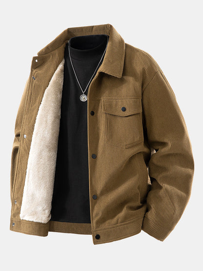 Teddy Lined Pocket Corduroy Jacket