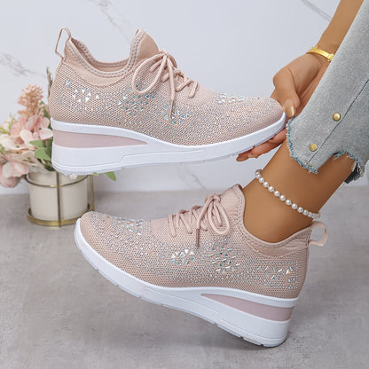 Casual Fashion Breathable Rhinestone-Embellished Orthopaedic Sneakers