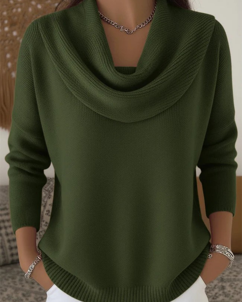 Eloxa Cozy Ruffle Collar Sweater