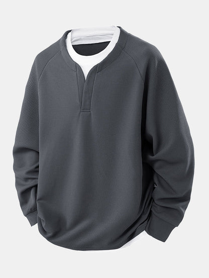 Raglan Sleeve 2 In 1 Waffle T-Shirt