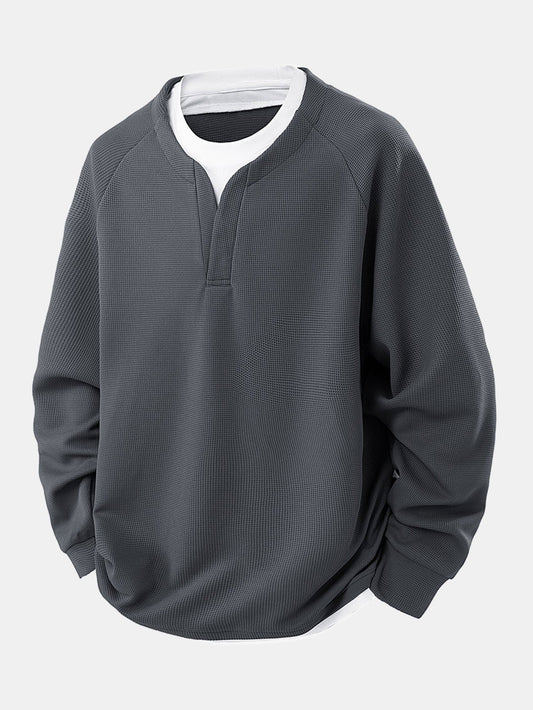 Raglan Sleeve 2 In 1 Waffle T-Shirt