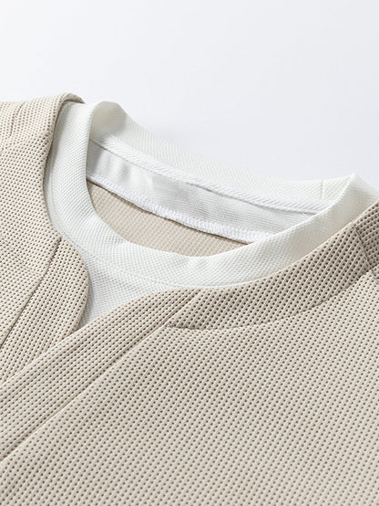 Raglan Sleeve 2 In 1 Waffle T-Shirt