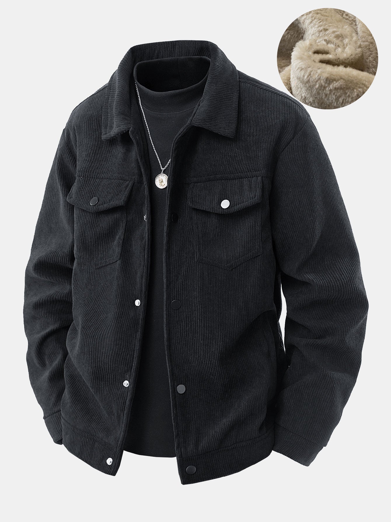 Teddy Lined Pocket Corduroy Jacket