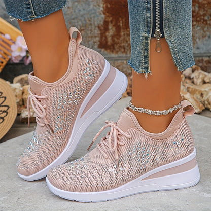 Casual Fashion Breathable Rhinestone-Embellished Orthopaedic Sneakers