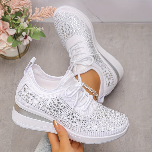 Casual Fashion Breathable Rhinestone-Embellished Orthopaedic Sneakers