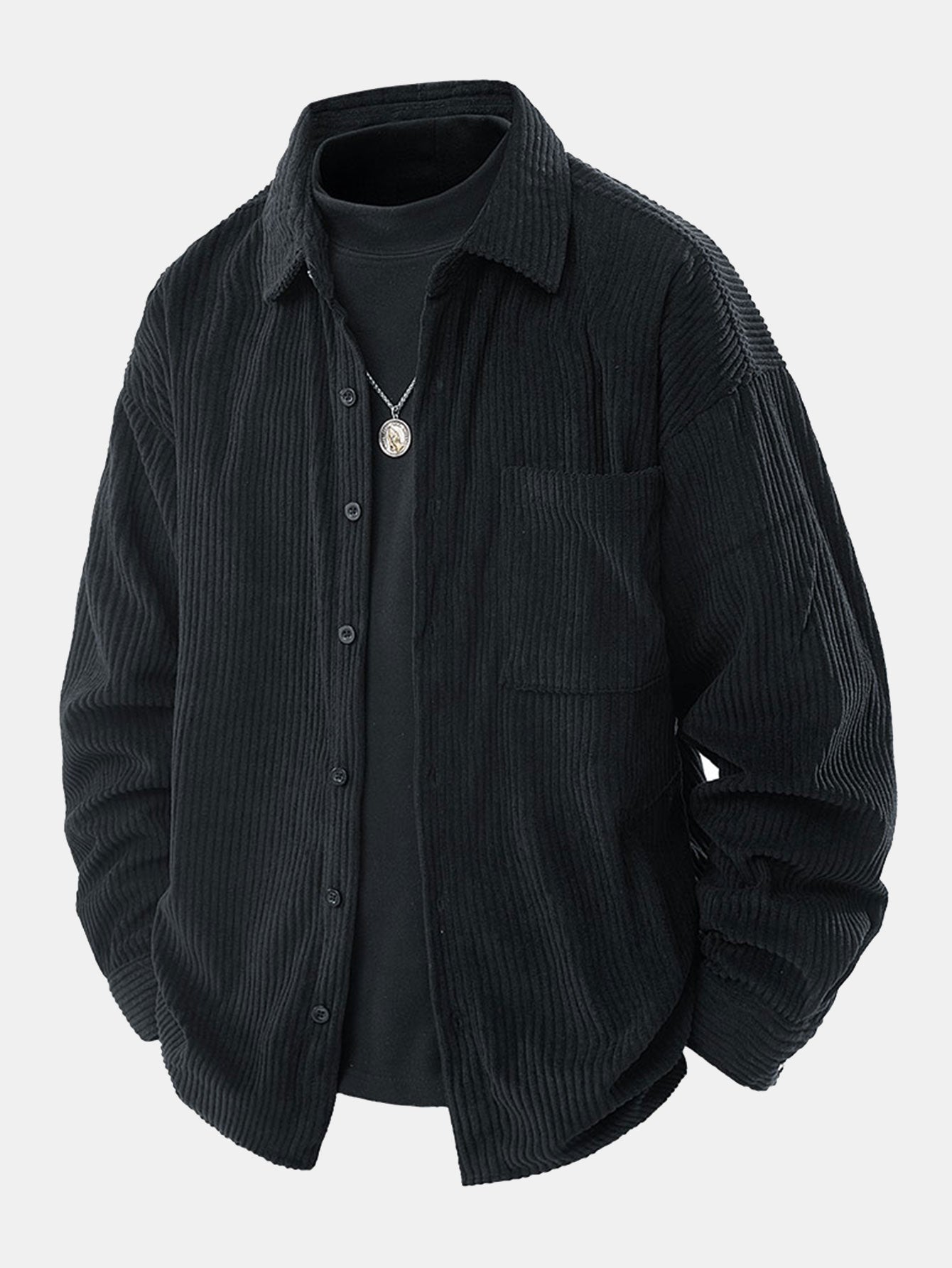 Relax Fit Button Up Corduroy Shirt