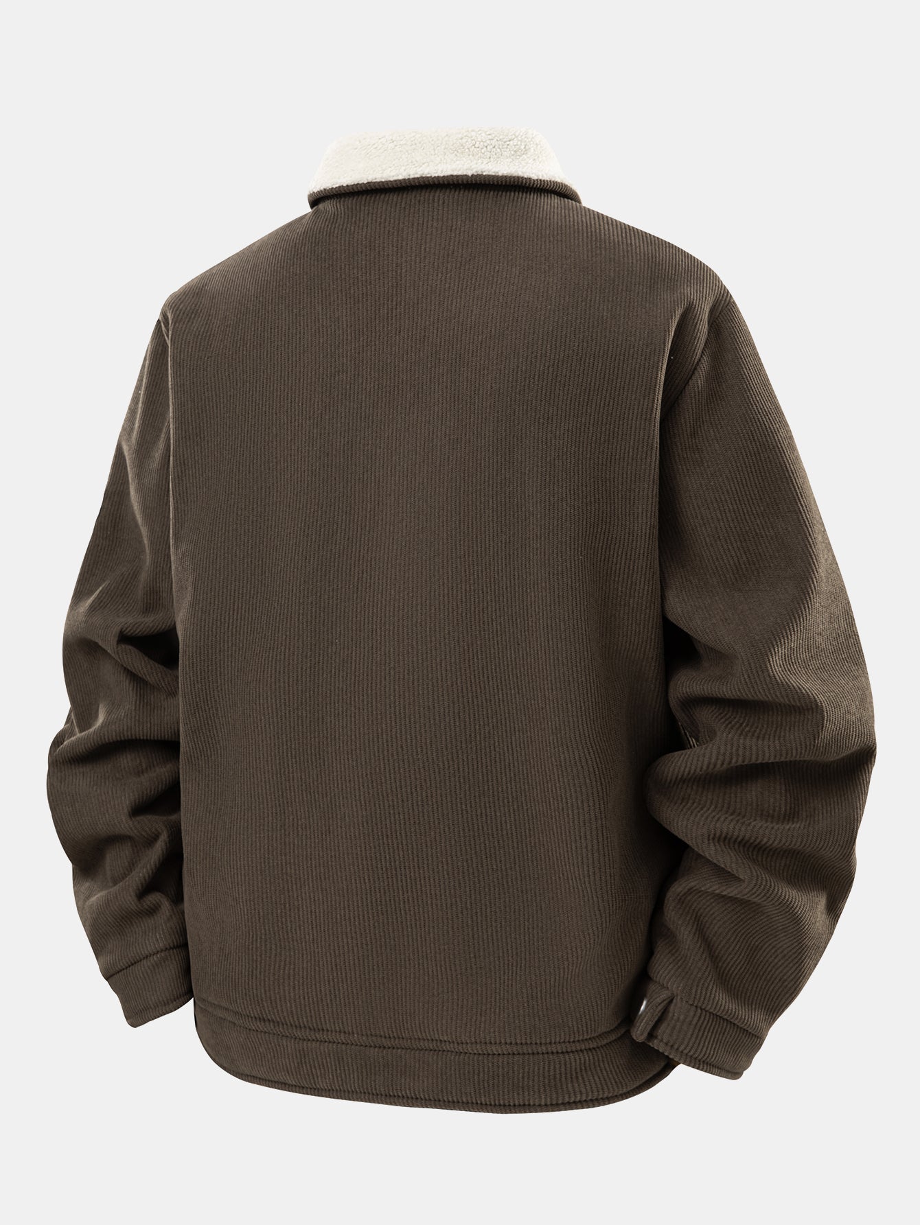 Teddy Lined Zipper Corduroy Jacket