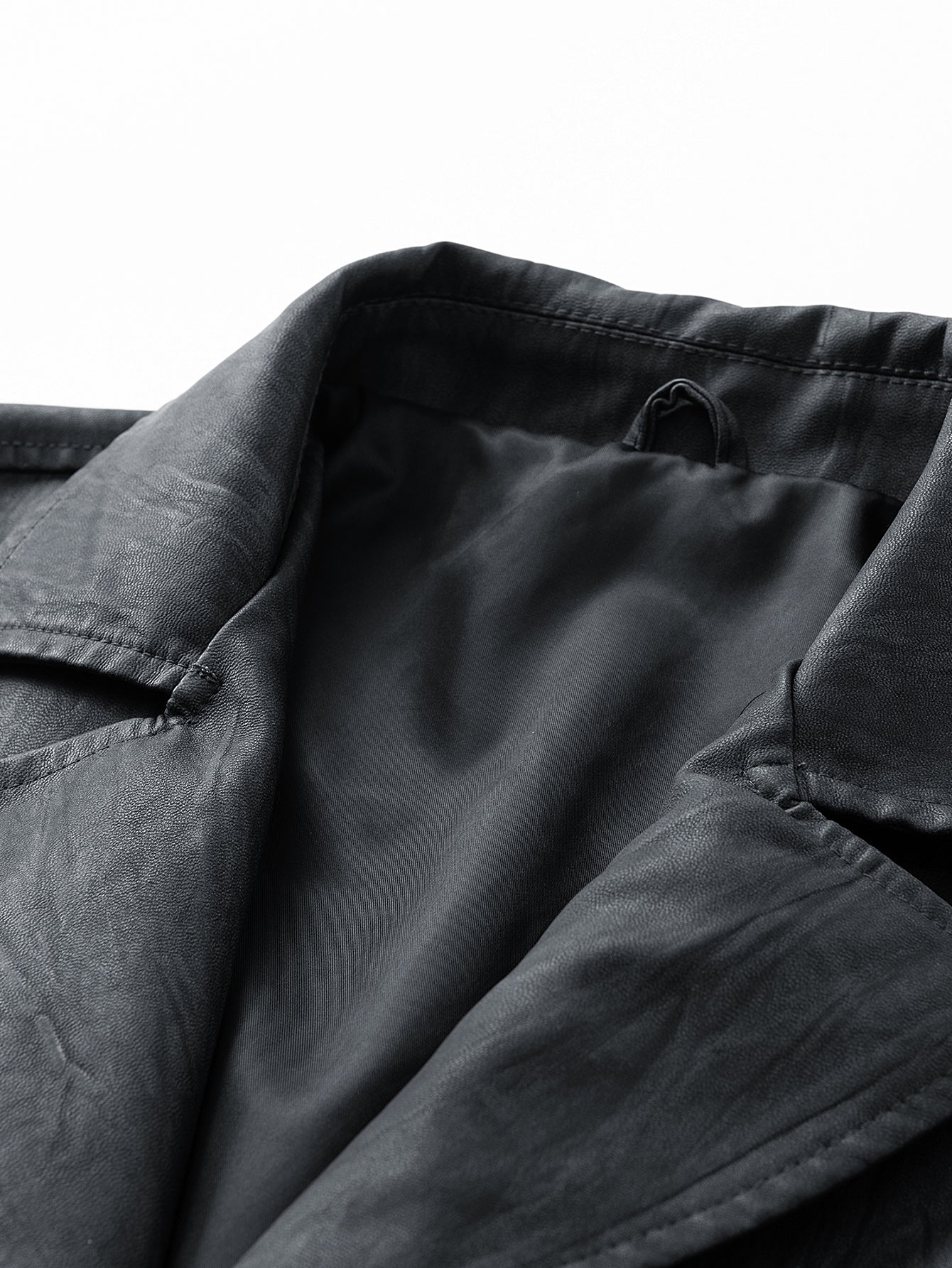 Textured PU Leather Jacket