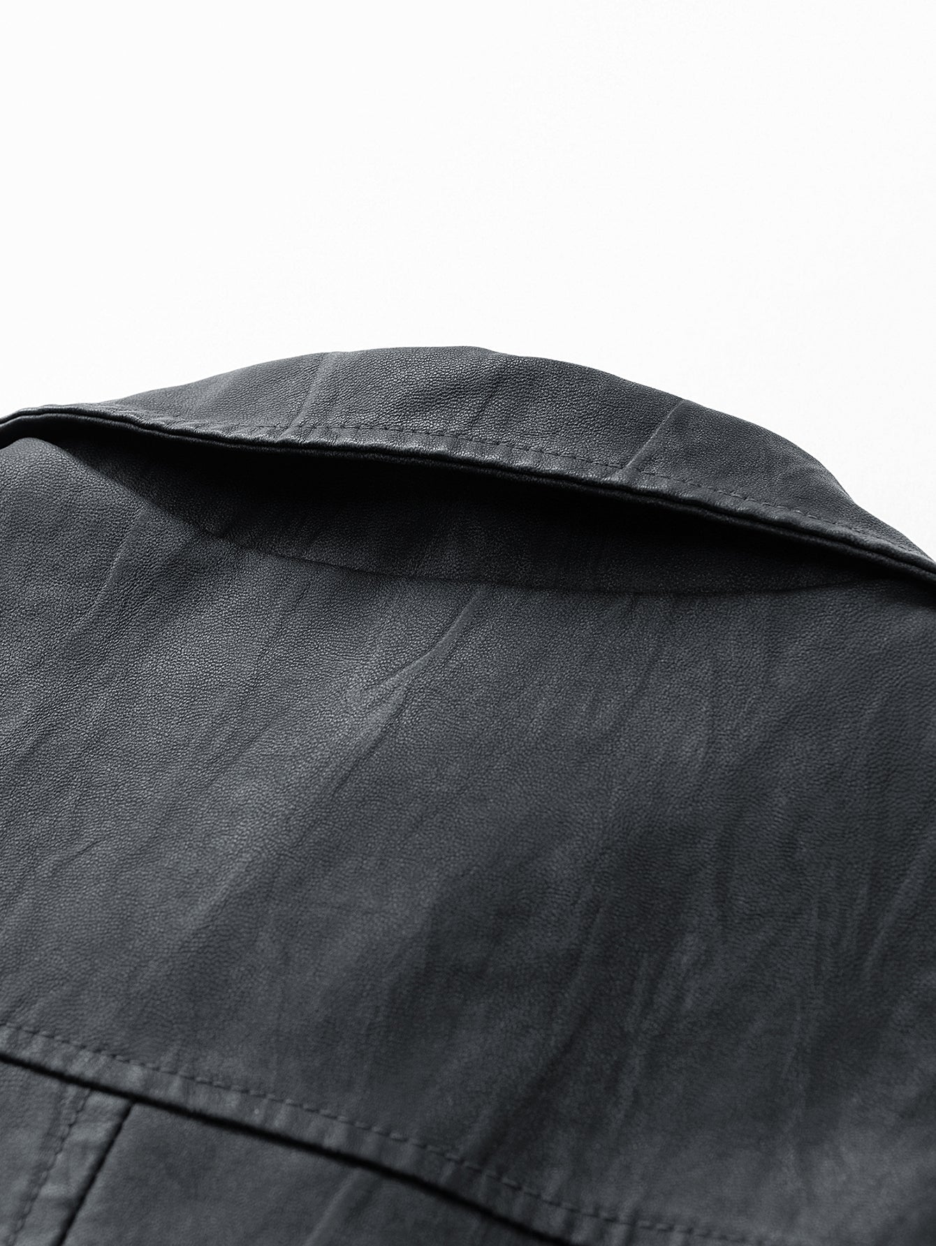 Textured PU Leather Jacket