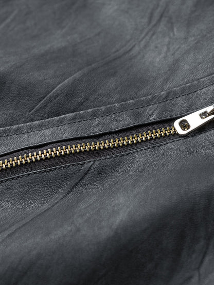 Textured PU Leather Jacket