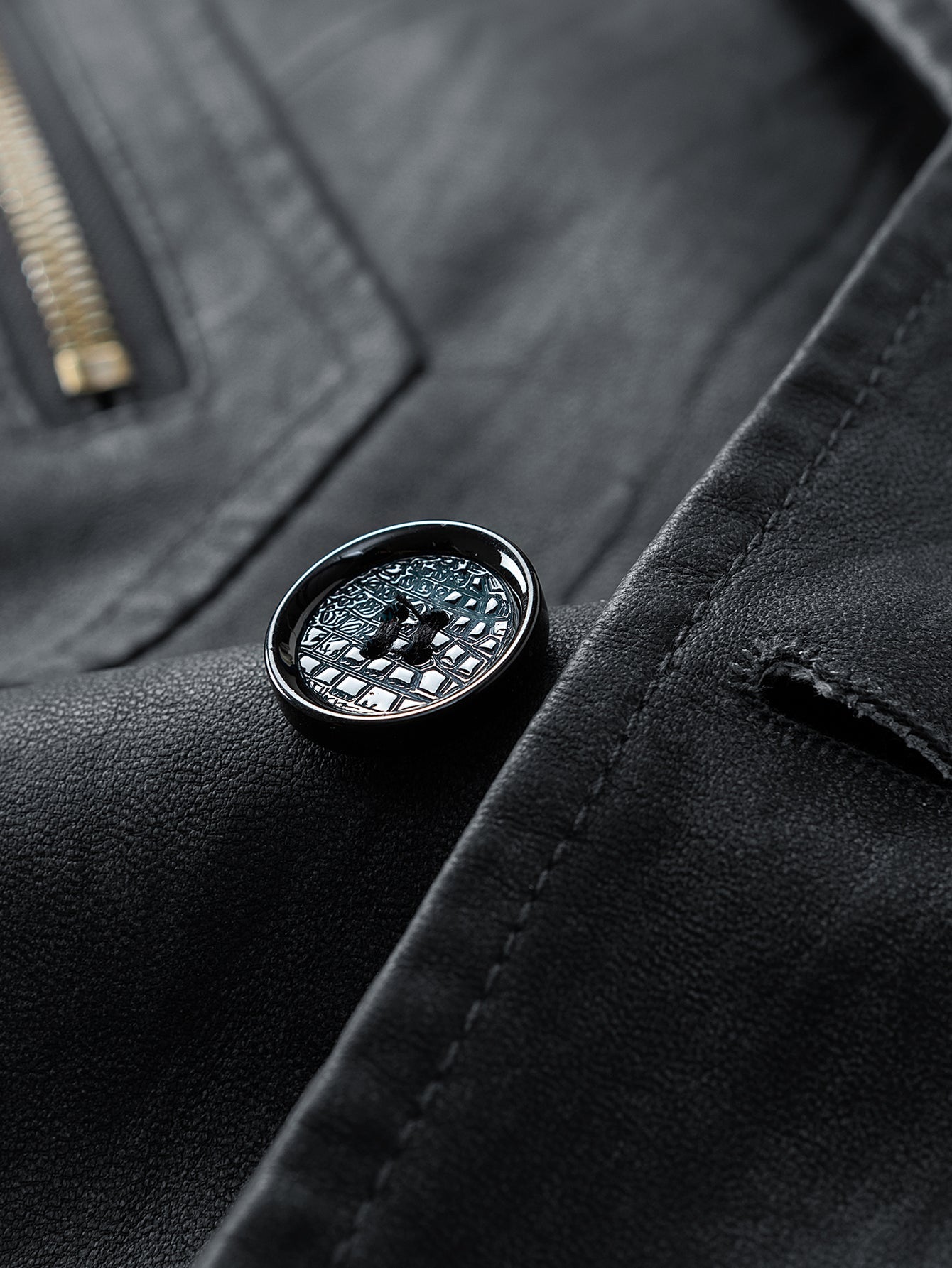 Textured PU Leather Jacket