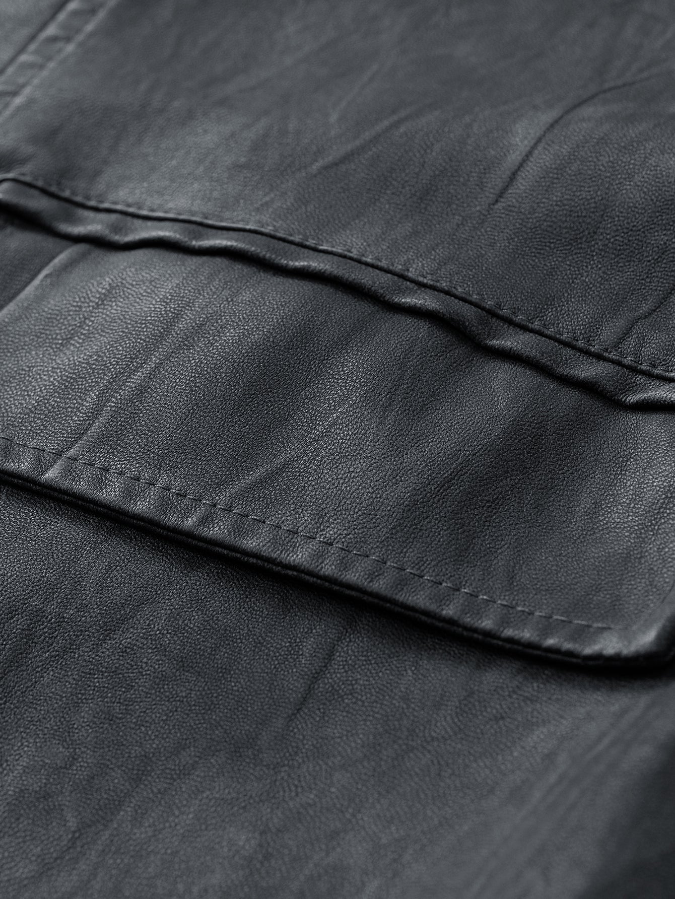 Textured PU Leather Jacket