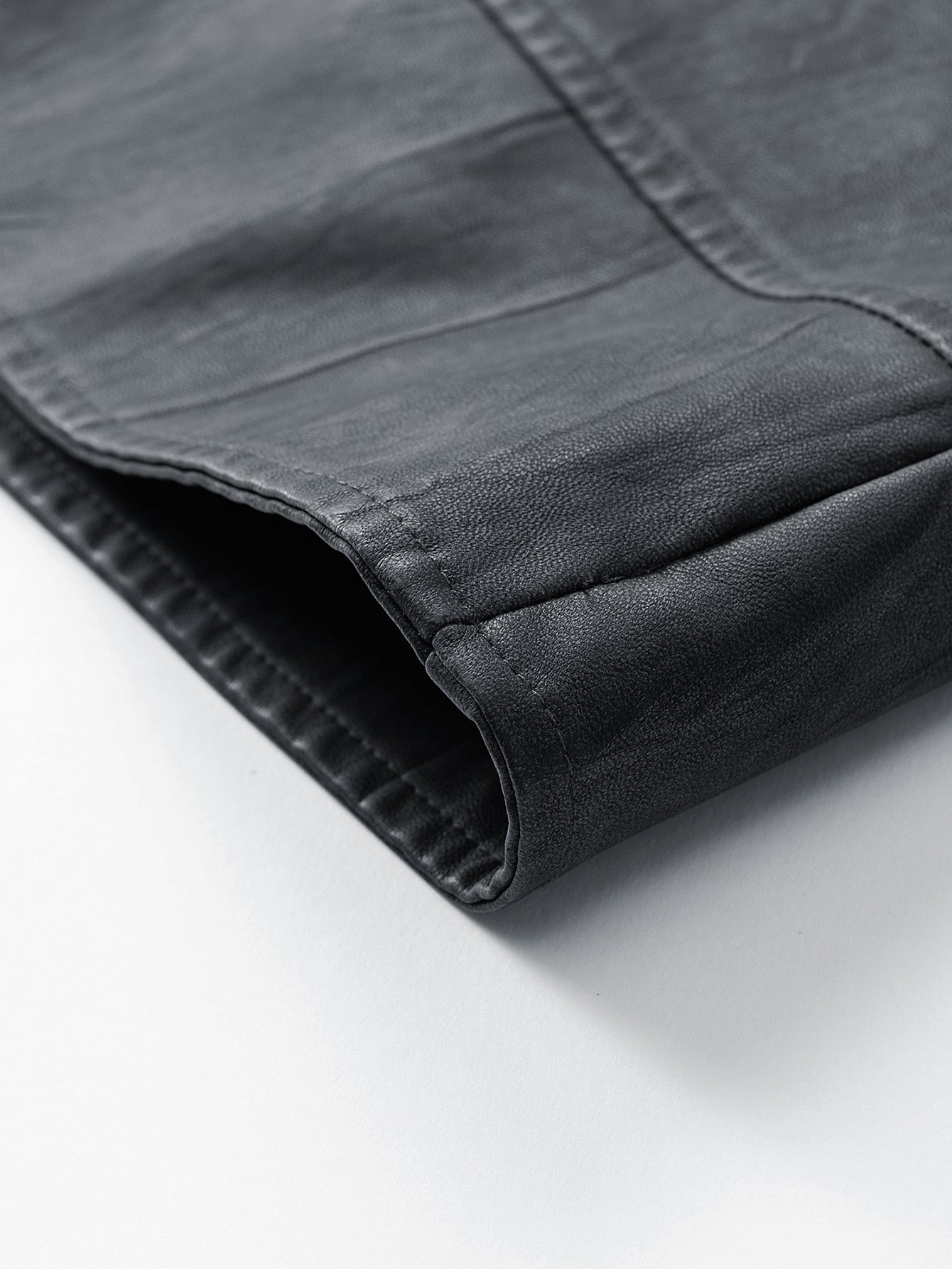 Textured PU Leather Jacket