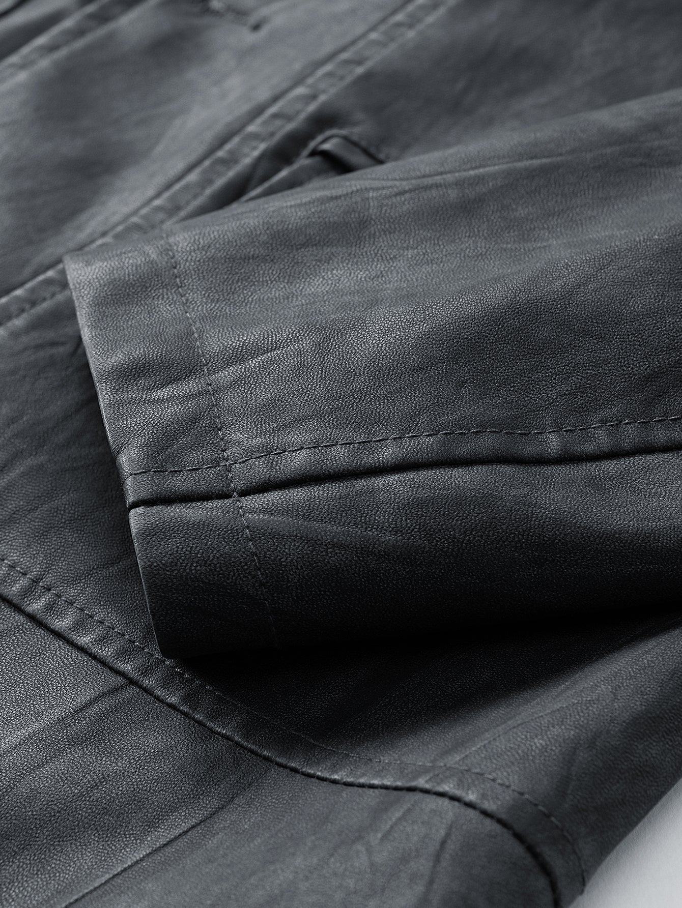 Textured PU Leather Jacket
