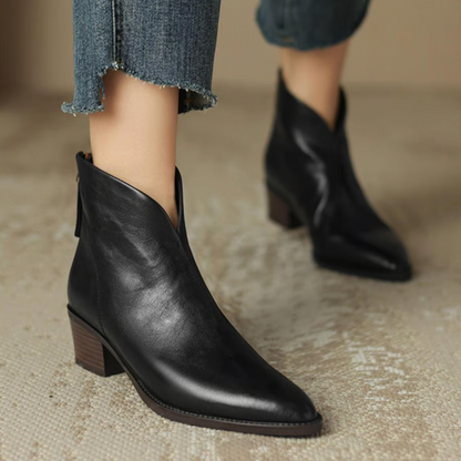 Camille | Luxury Low-Heel Ankle Boots