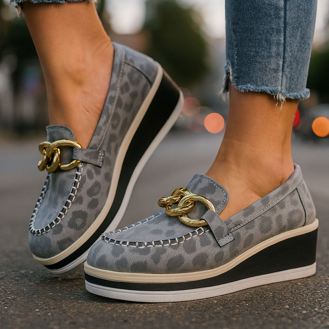 RELIA LEOPARD CHAIN COMFORT PLATFORM LOAFER