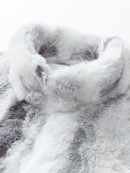 Faux Fur Zip-Up Jacket