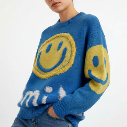 Oversized Fuzzy Smile Sweater