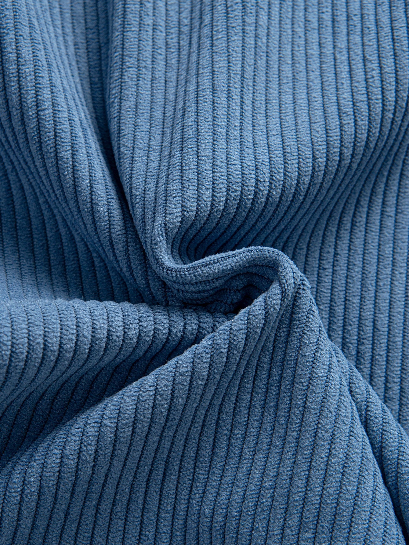 Long Sleeved Contrast Corduroy Hooded Shirt & Straight Leg Corduroy Pants