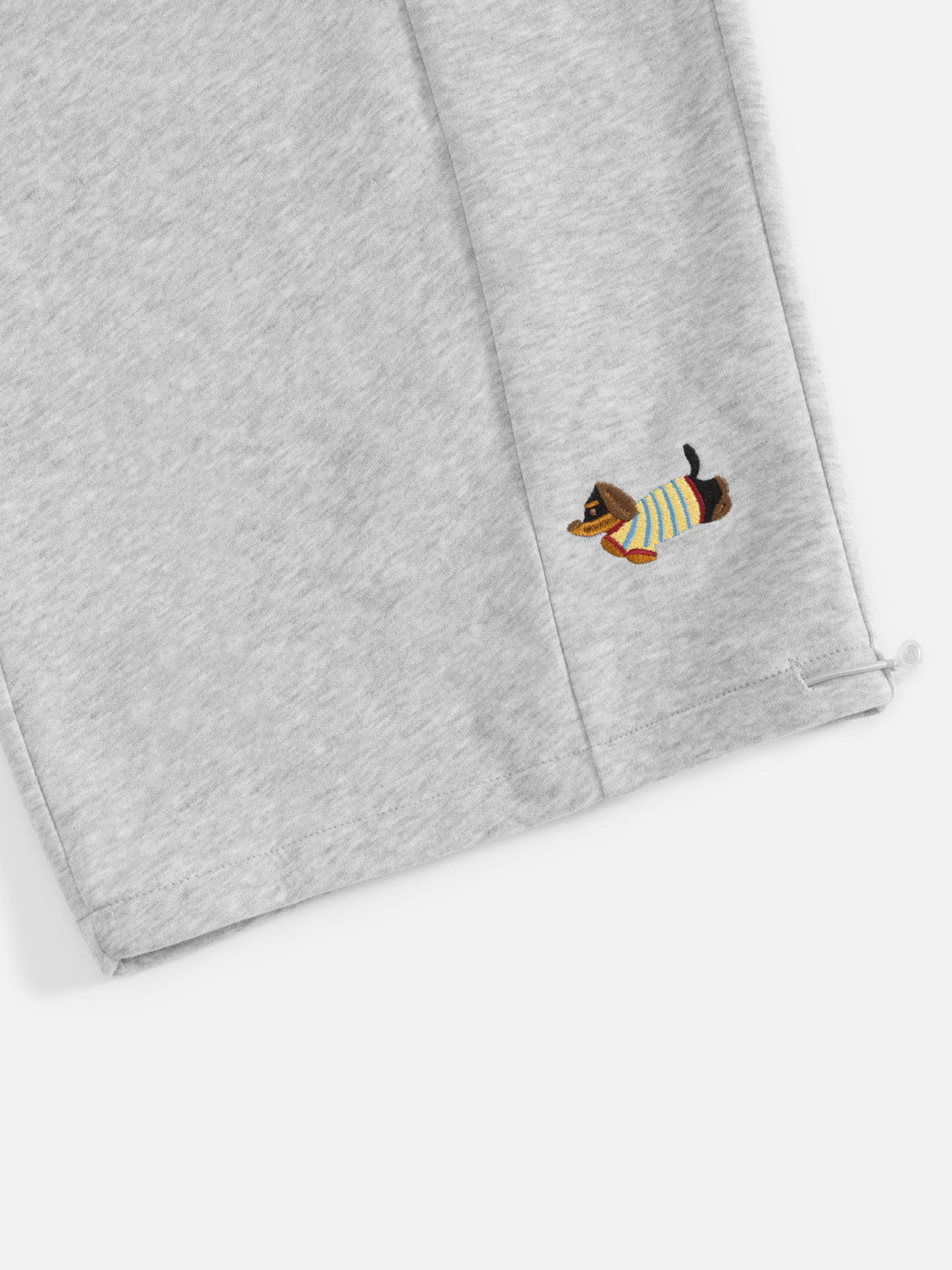 Embroidery Dog Baggy Barrel Sweatpants